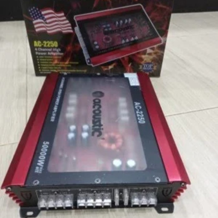 Power Amplifier mobil 4 Channel ACOUSTIC AC-2250 MOSFET ASLI 50.000 w