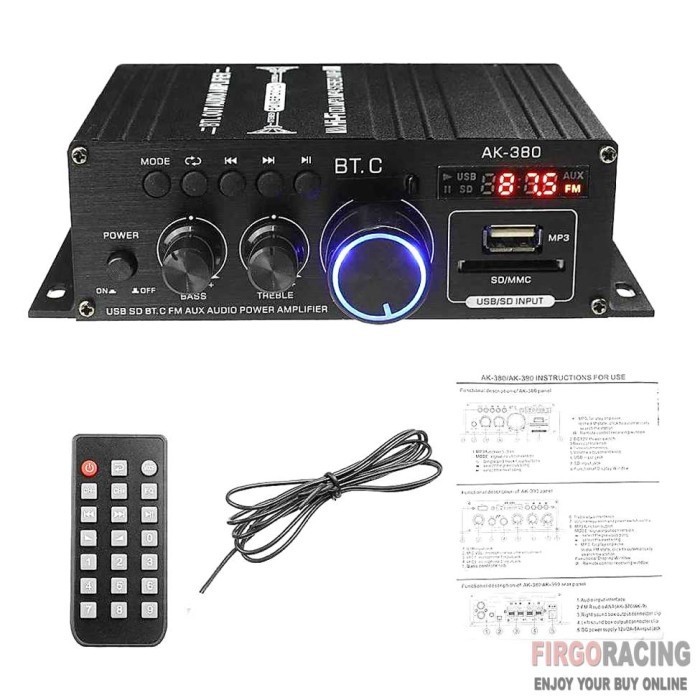 Power Amplifier Mobil Bluetooth Mini Amplifier 12V 800W