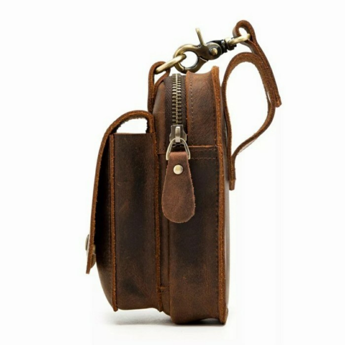 Tas Pinggang Kulit Hp Pria Kulit Asli - Tempat Pinggang Hp Kulit Asli