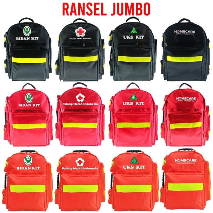 Ready...Ready...Ready...] Ransel Jumbo Tas Perlengkapan Medis P3K Bidan Kit UKS Kit HomeCare PMI