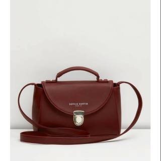 Promo Tas selempang wanita Sophie Martin Paris NEO BIRDY BAG kulit maroon 2024 Murah Elegan Terbaru 