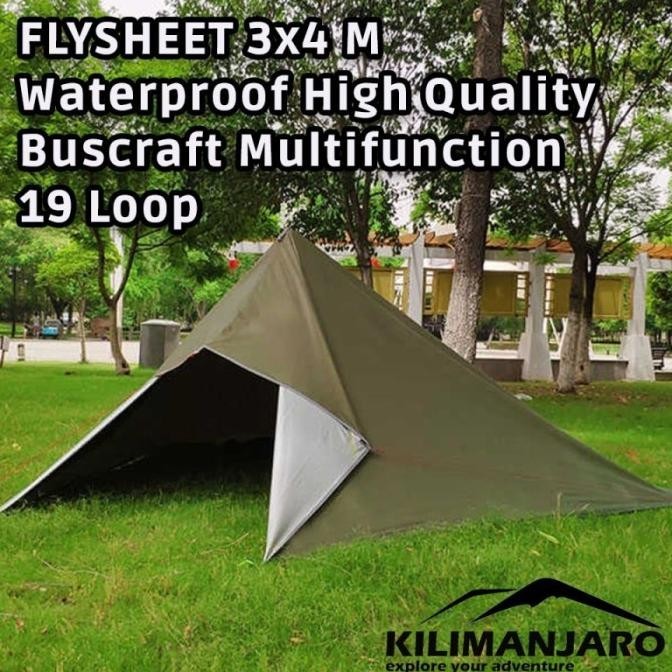FLYSHEET 3x4 M KILIMANJARO Ultralight 19 Loop 19 Lubang Multifungsi
