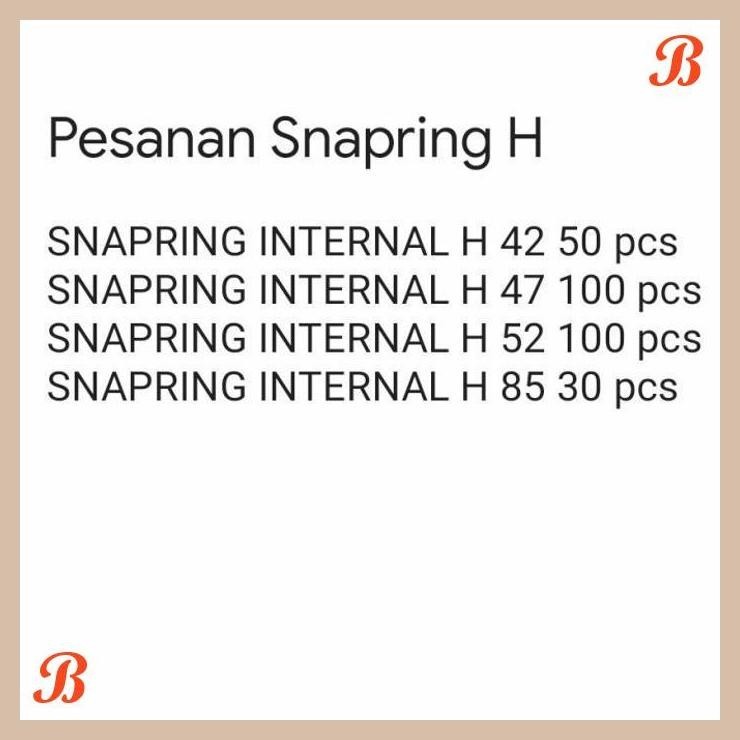 

| SRG | PESANAN SNAPRING H INTERNAL