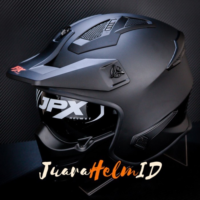 JPX HELM MX726R SOLID / BLACK DOFF / MX726 R CROSSOVER MX 726R