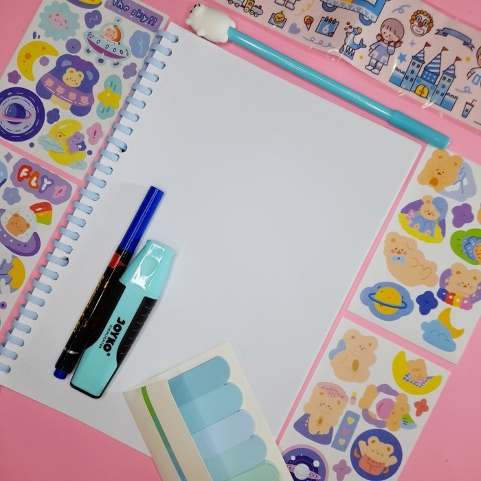 

Sale Studygram / Journal Kit Tema Cheerful Biru/Cute Lucu Jurnal Kit Sale!!!