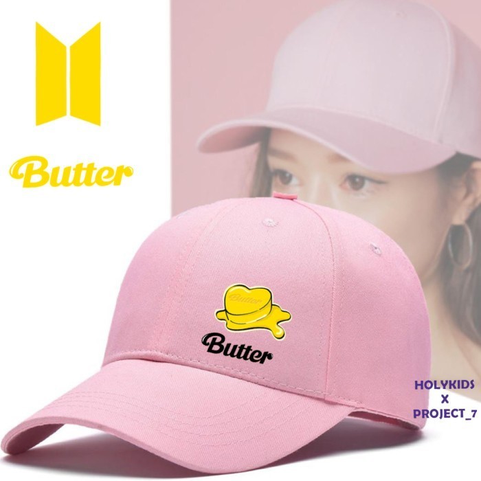 Baru TOPI BASEBALL BTS BUTTER /TOPI BTS BT21 BUTTER/BASEBALL CAP BTS BUTTER
