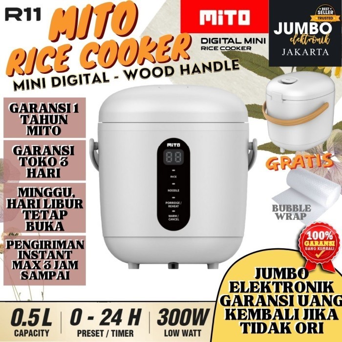 Mito Rice Cooker Magic Com Mini Digital R11 Low Watt 0.5 Liter Mito