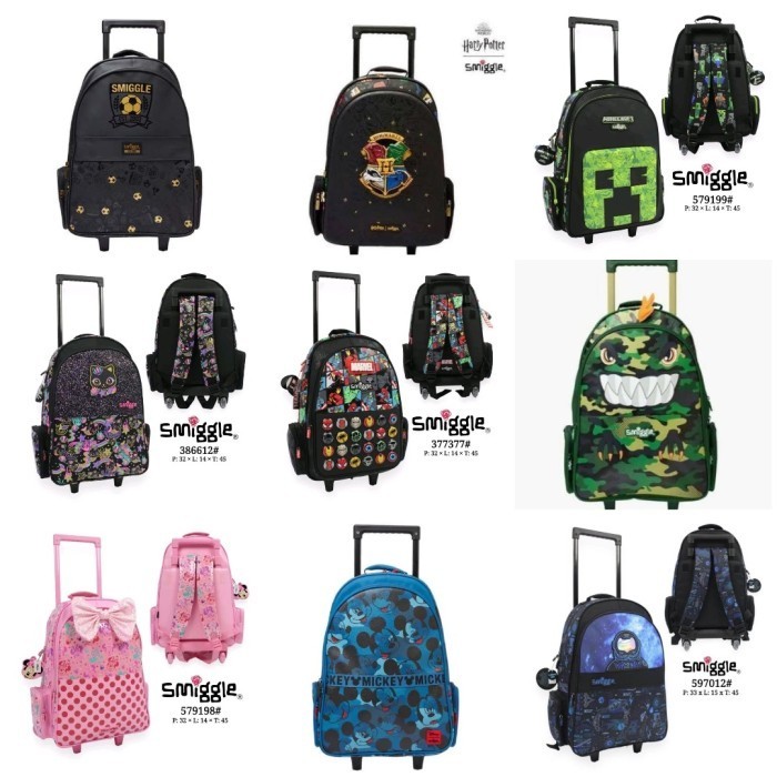 Baru Smiggle Trolley Minecraft Backpack/Tas Koper Minecraft/ Kado