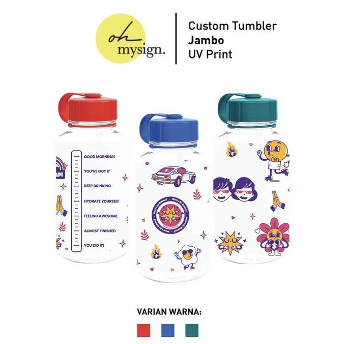 Oh My Sign Tumbler Dundee Jambo Botol Minum 1 liter Custom Print Nama