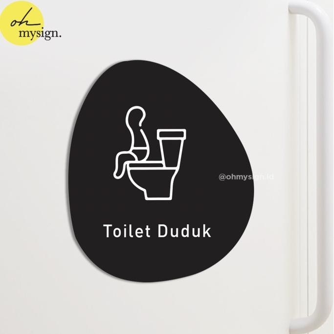 Tulisan Toilet Duduk Sign Board Akrilik Tempel Dinding Papan Acrylic