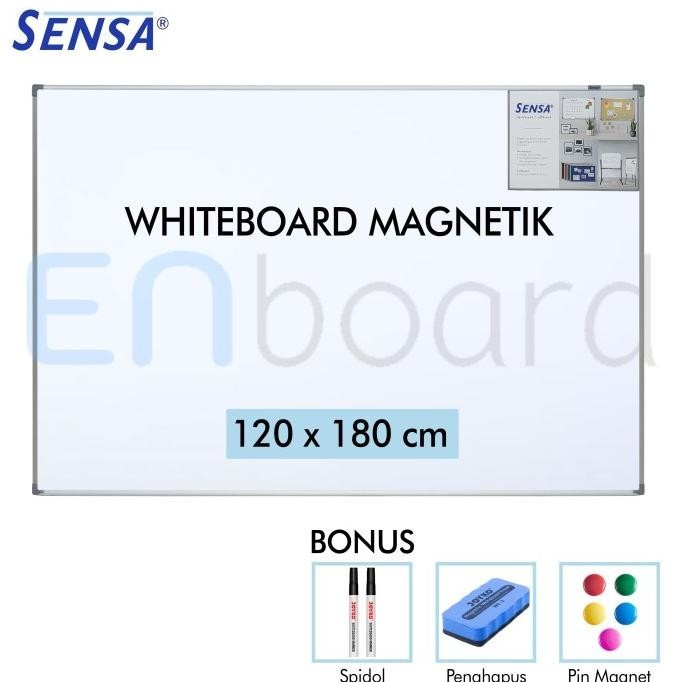 

Papan Tulis Whiteboard Gantung Magnet Single Face Sensa 120 X 180 Cm