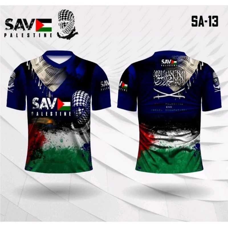 jersey free palestine end israel accupation kaos save palestina baju islami