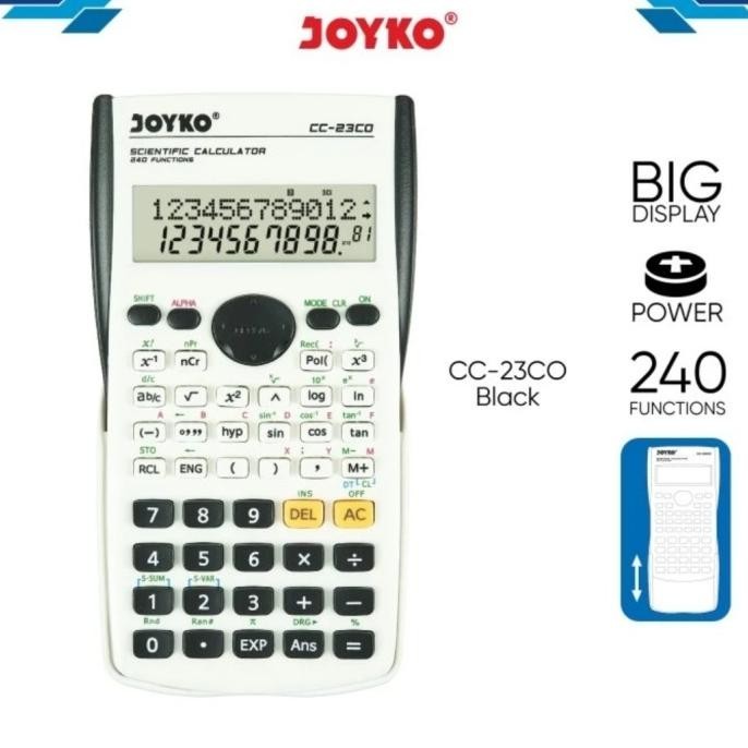 

Limited - Scientific Calculator / Kalkulator Ilmiah JOYKO CC-23 240 Functions - Abu-abu ~