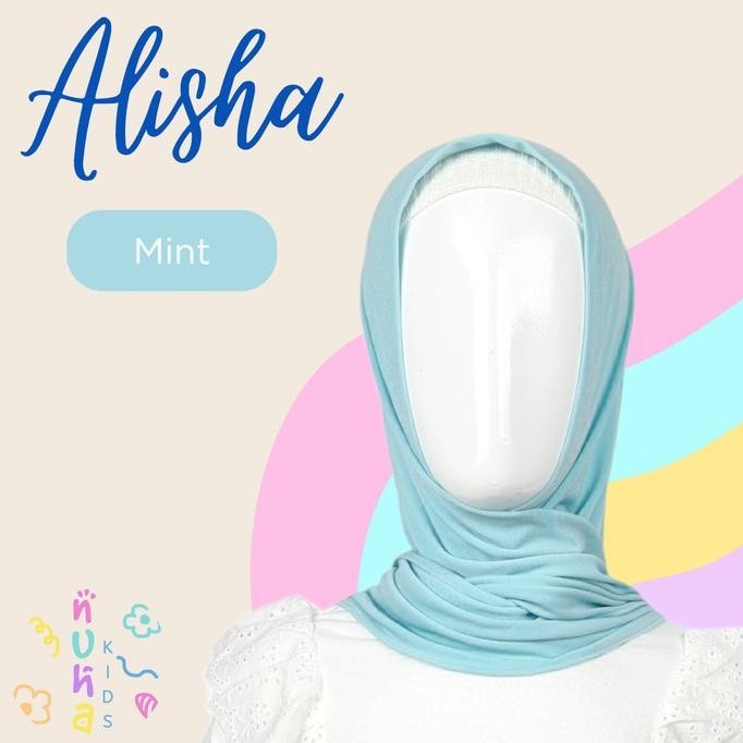 New Hijab Anak Instant Bergo Jilbab Jersey Premium Belahan Depan Alisha Pengiriman Cepat