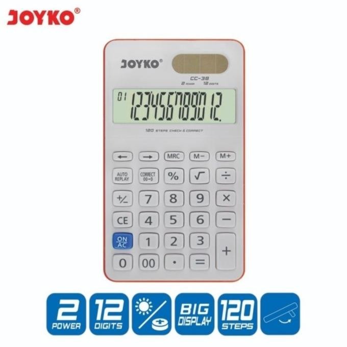 

Model Baru JOYKO CC38 CHECK & CORRECT CALCULATOR - Kalkulator Meja CC 38 ~