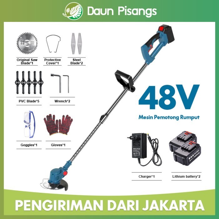 Mesin potong rumput 24V Pemotong Rumput Eletrik Portable Multifungsi - Biru, 12V 1B