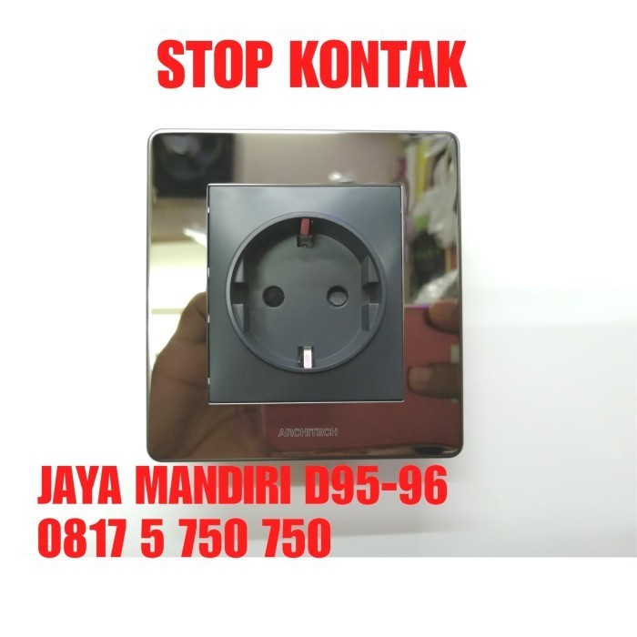STOP KONTAK ARCHITECH BLACK DIAMOND V16-C18 16A stopkontak mirip nero