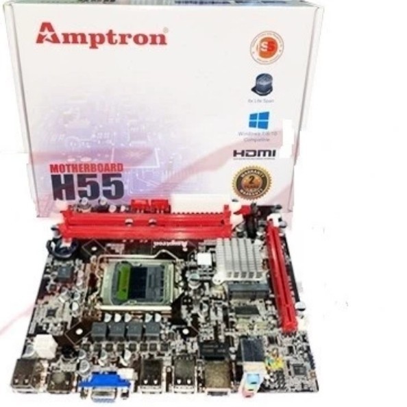 Promo Motherboard Amptron H55 Intel Socket Lga 1156
