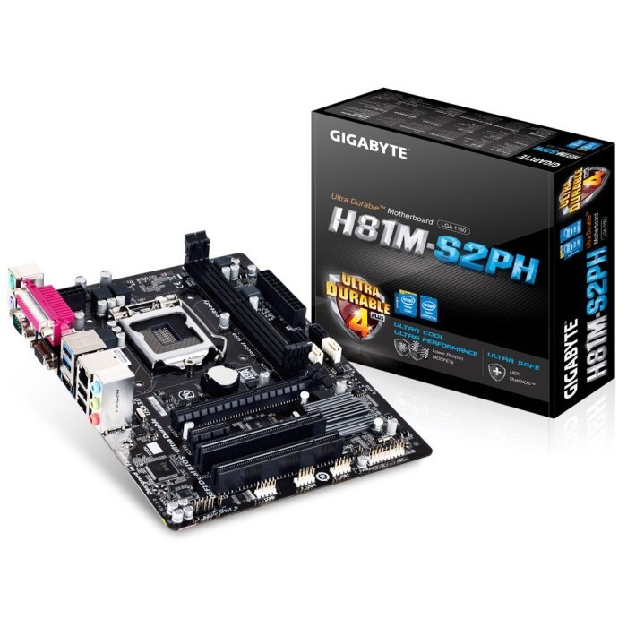 Termurah Motherboard Gigabyte H81M S2Ph (Lga1150, H81, Ddr3, Sata3, Usb3)