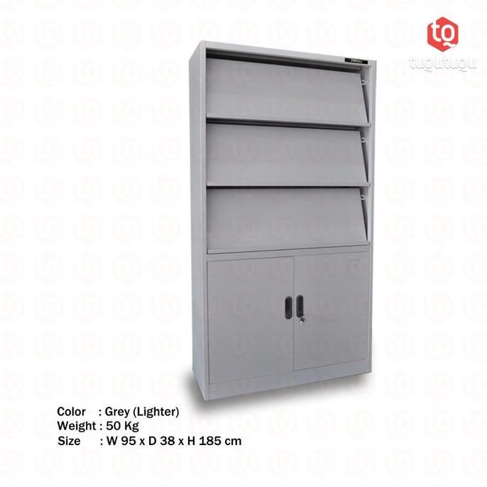 Rak Besi Buku Majalah Perpustakaan Lemari Besi 2 Pintu Ayun Swing