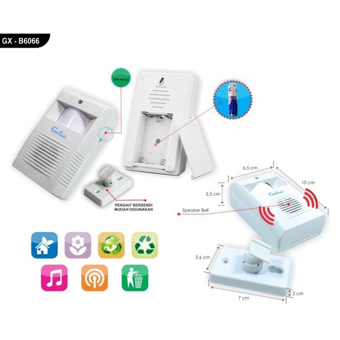 New VISITOR CHIME GAXINDO GX-B6066 ALARM SENSOR GERAK BEL OTOMATIS