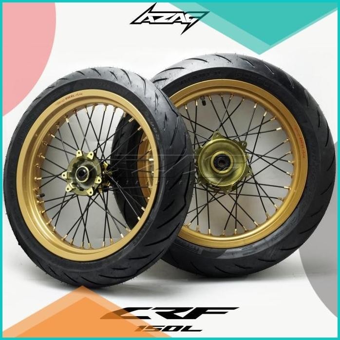 ban set motor honda crf 150 ring 17 supermoto pirelli tk excel gold 16