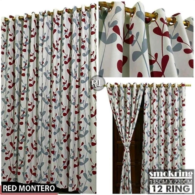 gorden pintu dan jendela minimalis Red montero Kain