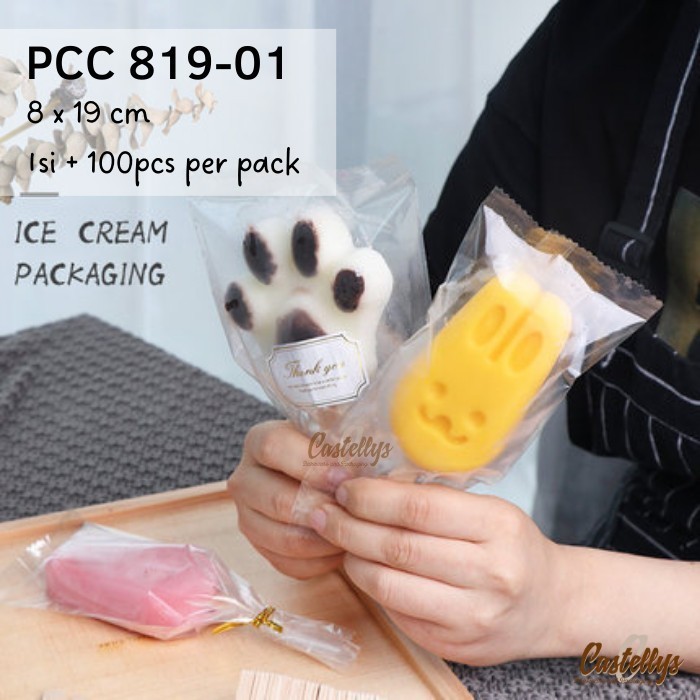 

Produk Terbaik] Plastik Ice Cream Popsicle PCC 819-01 Polos Bening Es Krim Stick dll