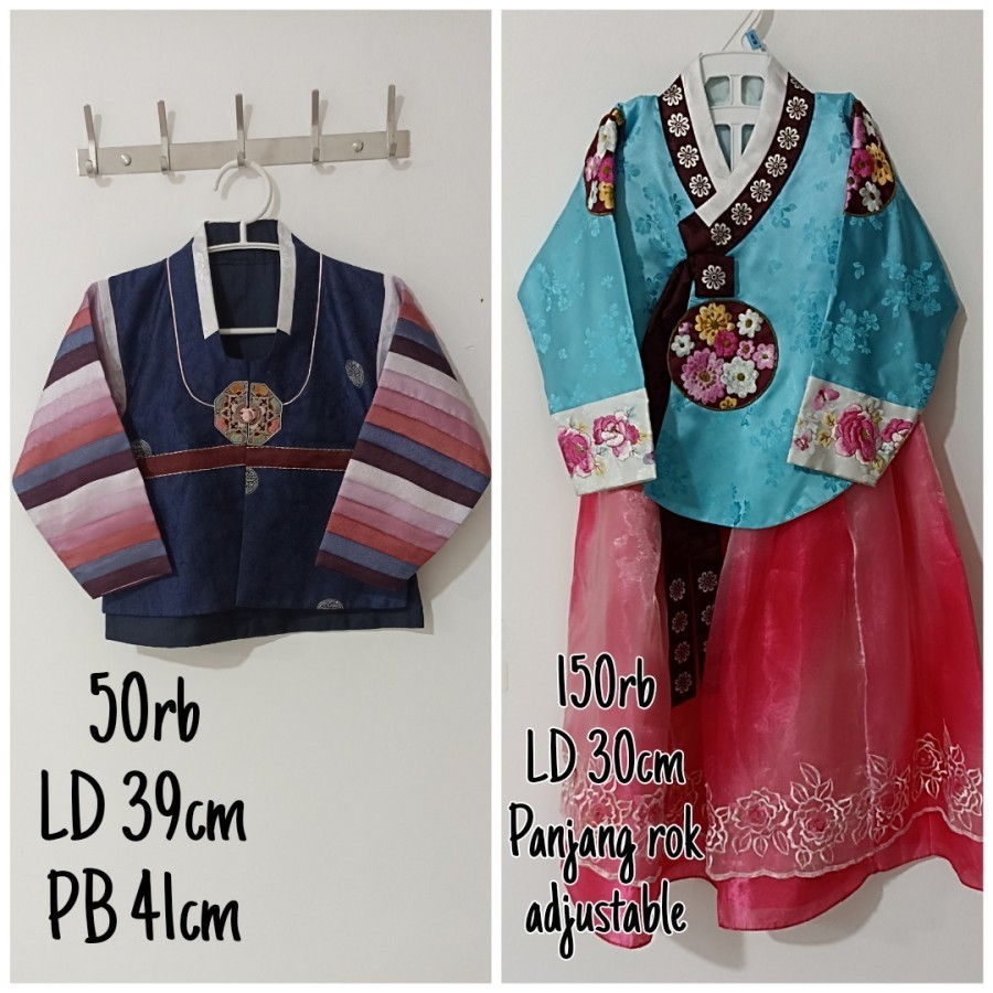 preloved hanbok korea anak perempuan laki baju tradisional adat bordir - 1 SET PEREMPUAN