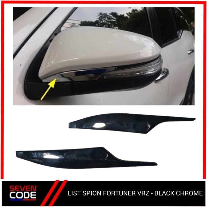 Diskon ' list cover spion fortuner vrz black chrome