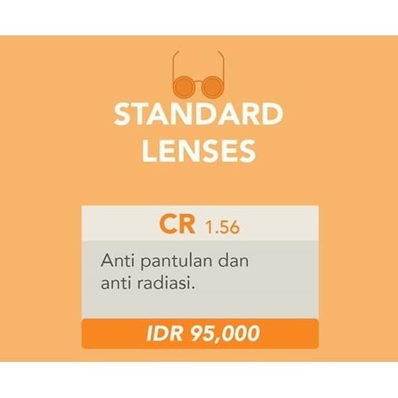 Lensa Kacamata Minus Plus Silinder - Anti Radiasi - Cr 39