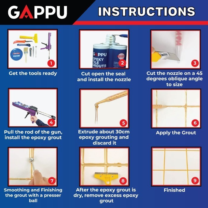 Gappu - Premium Epoxy Tile Grout ( Nat Lantai Marmer Keramik ) Terlaris