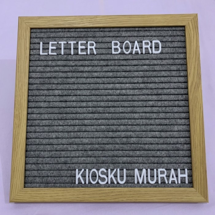 

Ready LETTER BOARD FELT GRAY & BLACK HURUF TERMASUK