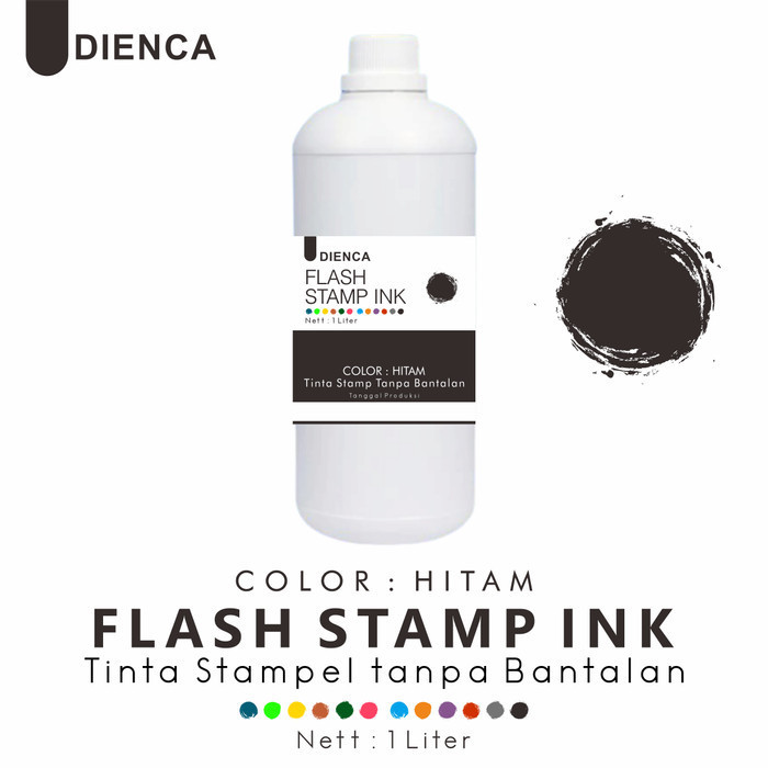 

Ready Tinta Stempel Flash Dienca Official 1 Liter Warna Hitam