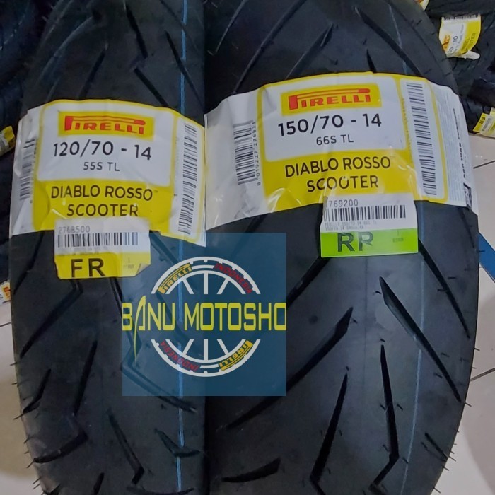 Paket Ban Pirelli Diablo Rosso Scooter For Yamaha Aerox