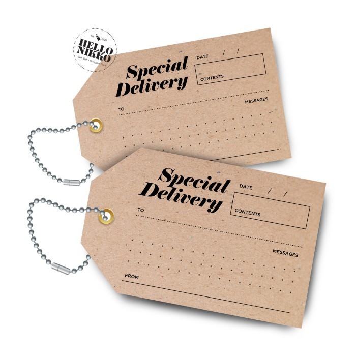 

Delivery Brown Gift Hang Tag Kartu Ucapan Hamper Parcel Box Kardus Ok 028