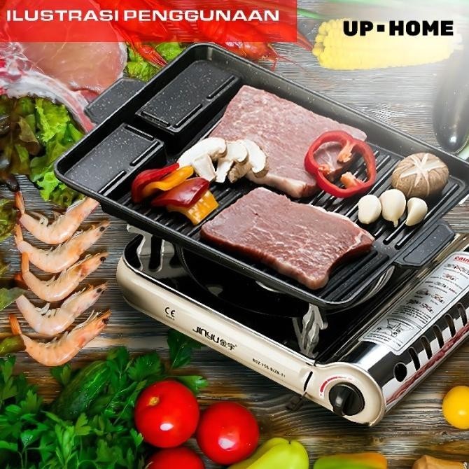 Uphome Multiguna Bbq Grill Pan Anti Lengket Tempat Pemanggang Daging