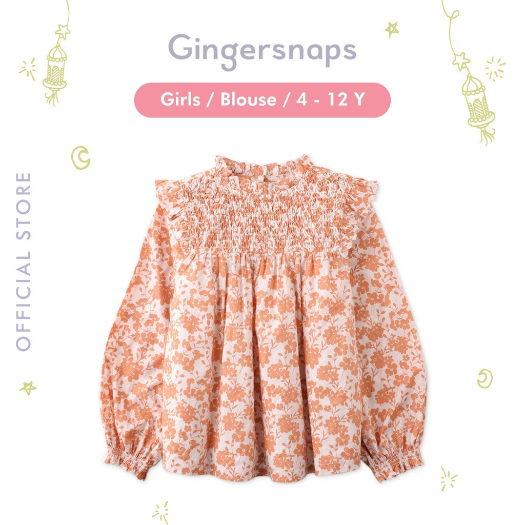 Gingersnaps Holiday Rendezvous Blouse - Atasan Anak Perempuan (Coklat)