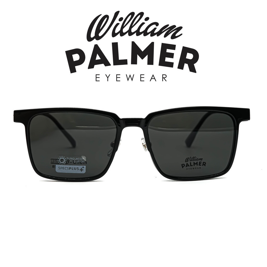 William Palmer Kacamata Pria Wanita Clip On 8501 C1 Black