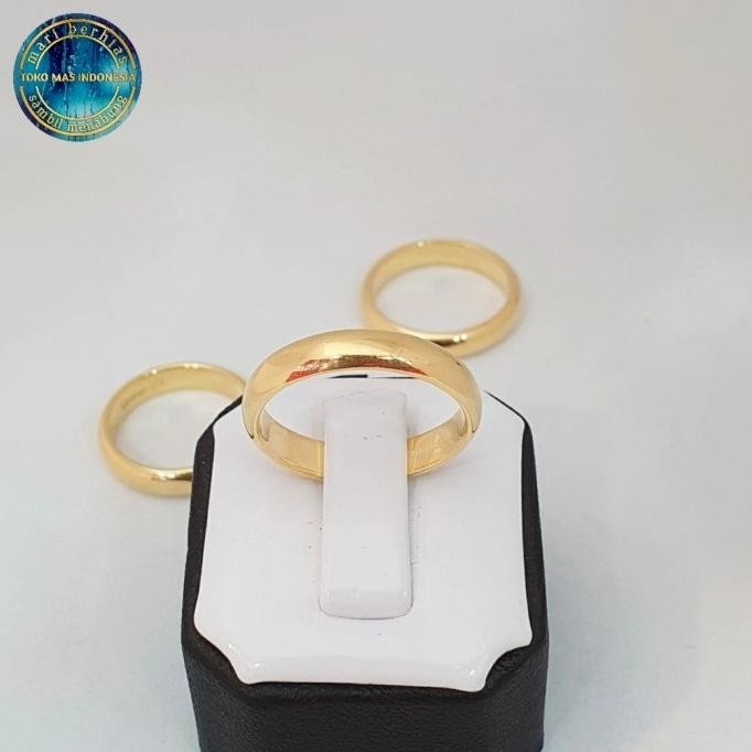 Cincin Polos Emas Asli Pria Dan Wanita Kadar 375 | Cincin Couple