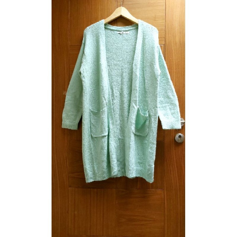Preloved rajut long outer warna mint