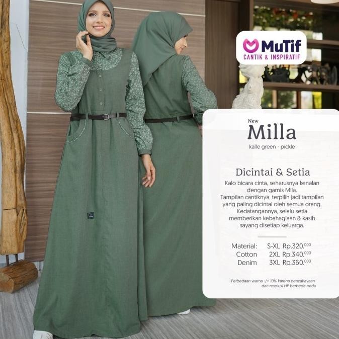 Best Seller Gamis Mutif Milla Stok Terbatas