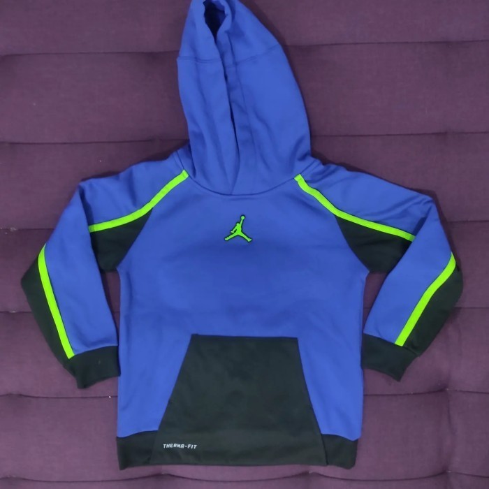 Original Nike Jordan Hoodie Jaket Anak Kid Kids Abu Abu Hitam Biru