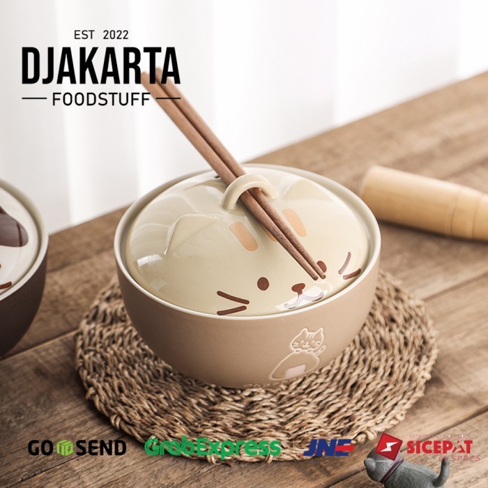 Mangkuk Bowl Keramik Karakter Kucing Lucu Gemas Kado / Gift