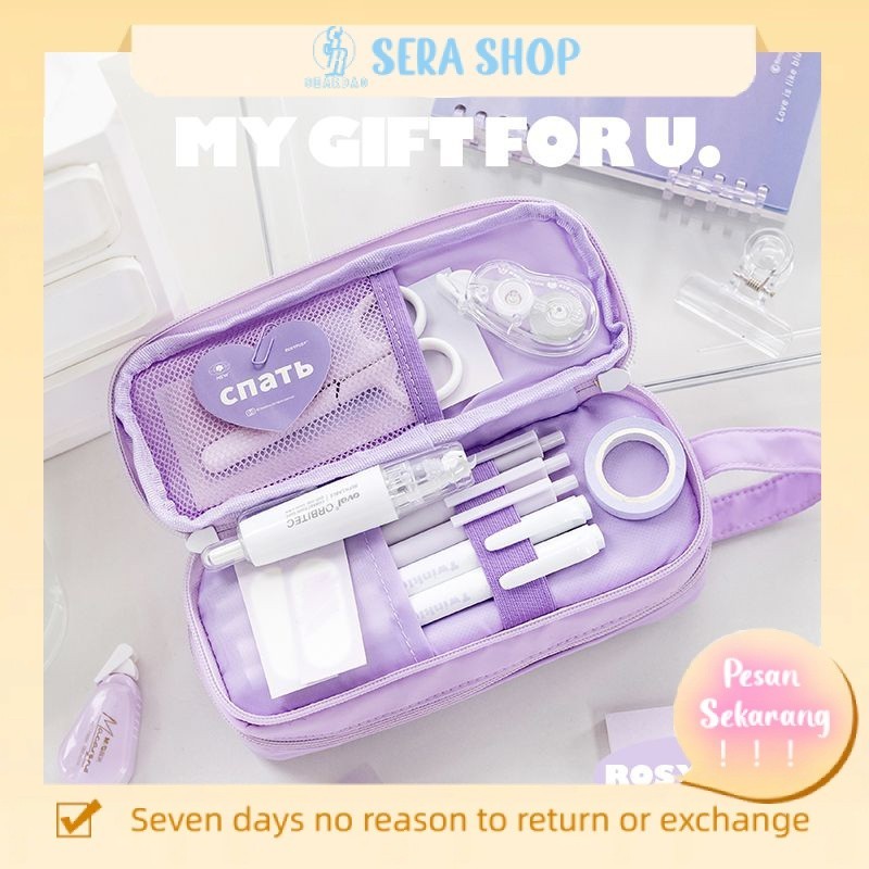 

♣Sera Miss Ben Kotak Pensil Gaya Sederhana Bernilai Tinggi Kotak Alat Tulis Anak Laki-laki dan Perempuan Kapasitas Besar Kotak Pensil Tas Alat Tulis Siswa