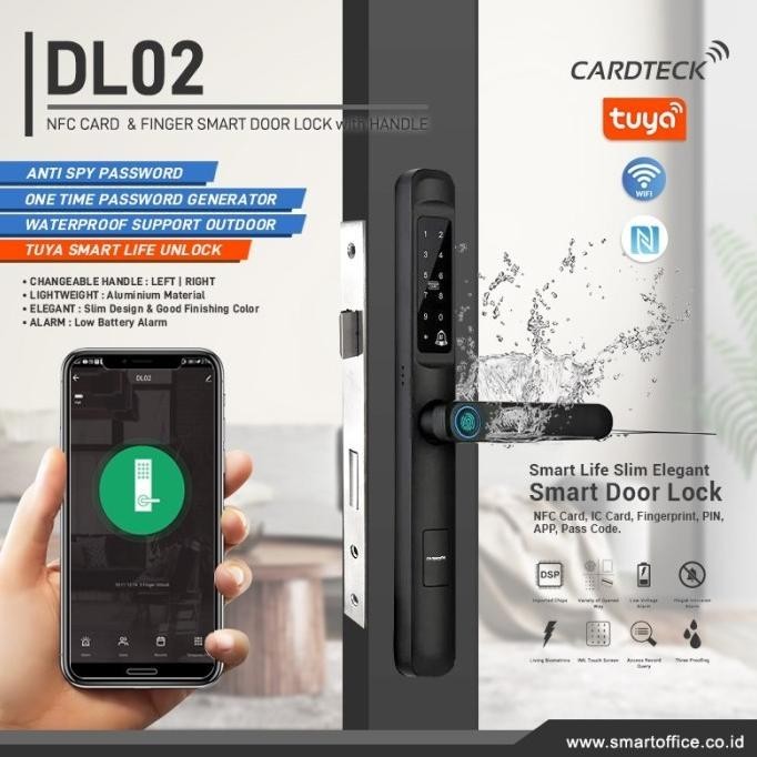 Slim Smart Door Lock Finger&RFID Kunci Digital Pintu Aluminium DL02