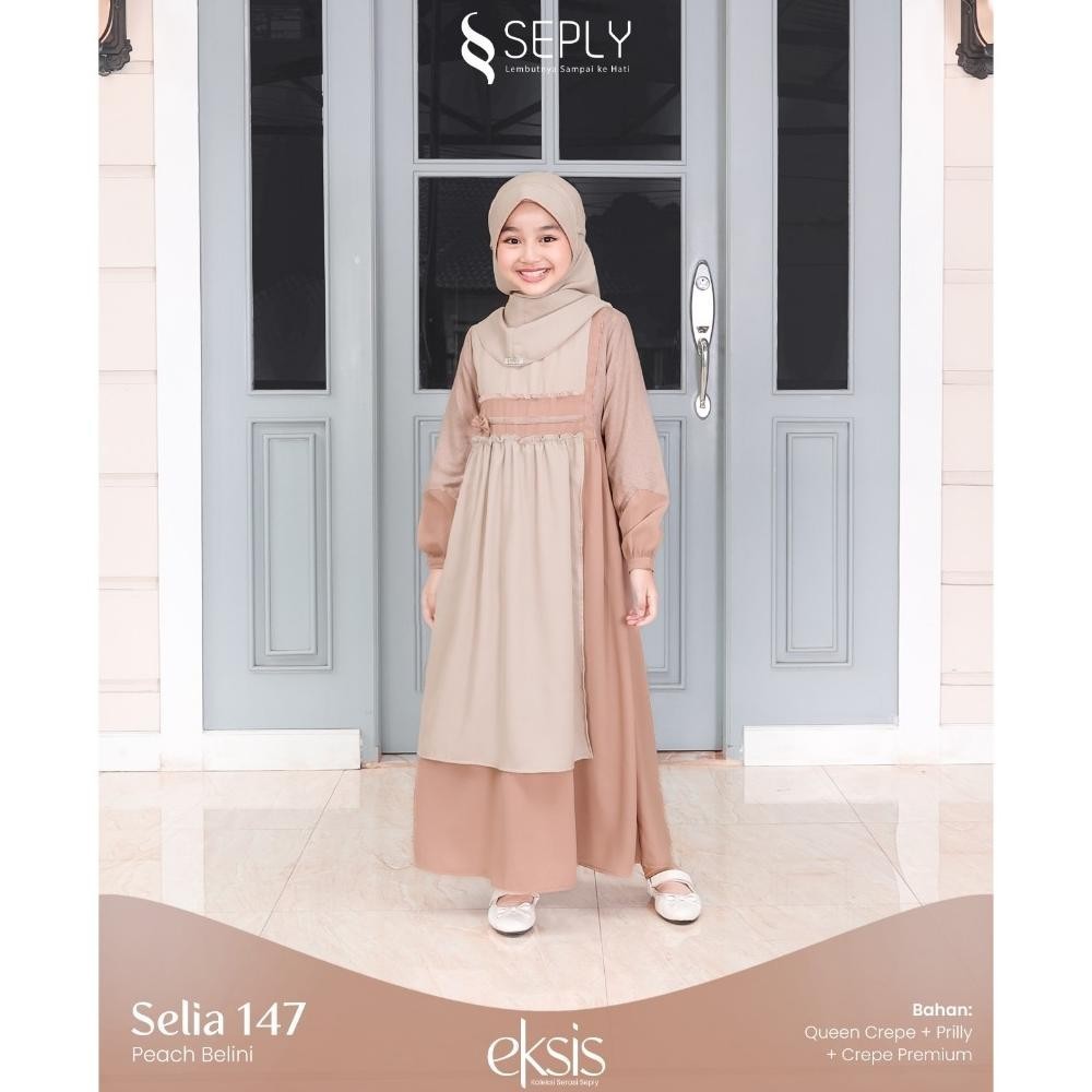 Bisa Cod New Arrival Gamis Sarimbit Keluarga Seply Eksis Peach Belini Grosir