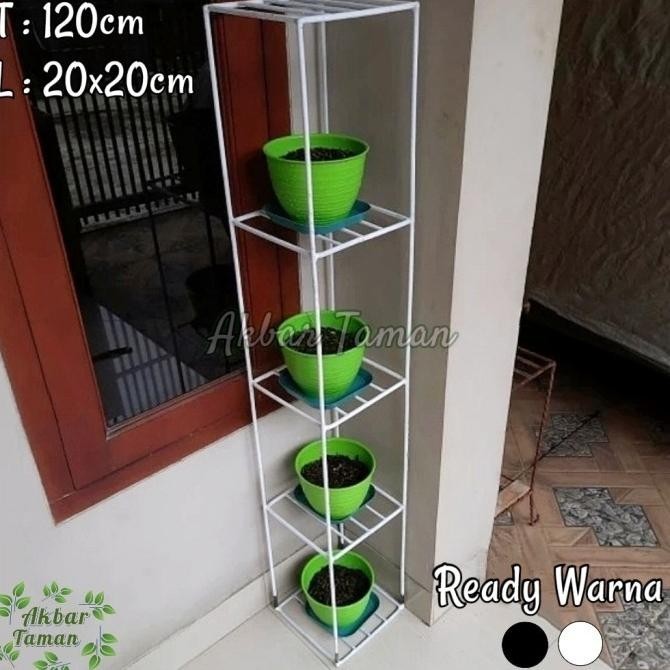 Terjangkau Rak Pot Bunga Besi Ram 5 Susun Tinggi 120Cm / Standing Rusukkan