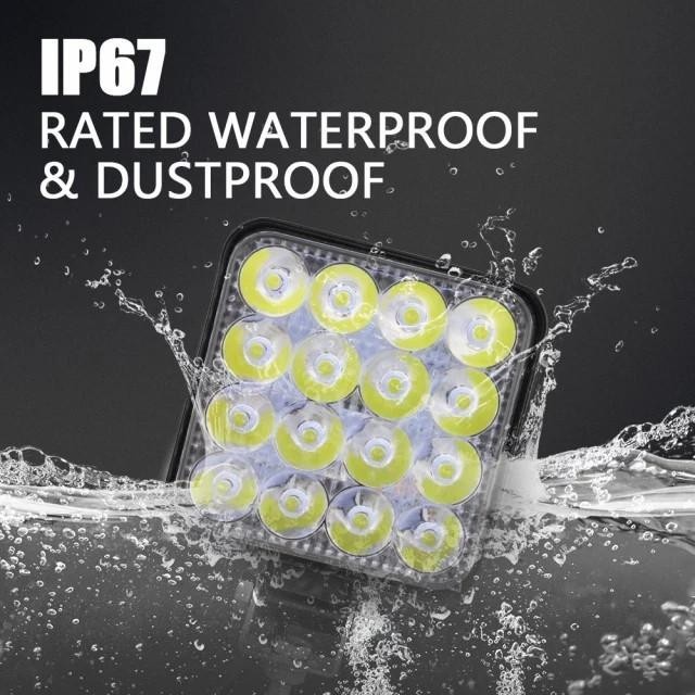 Lampu Tembak 24 Volt Sorot LED 16 Mata Kotak Bulat Truk Bus Epistar Best Seller