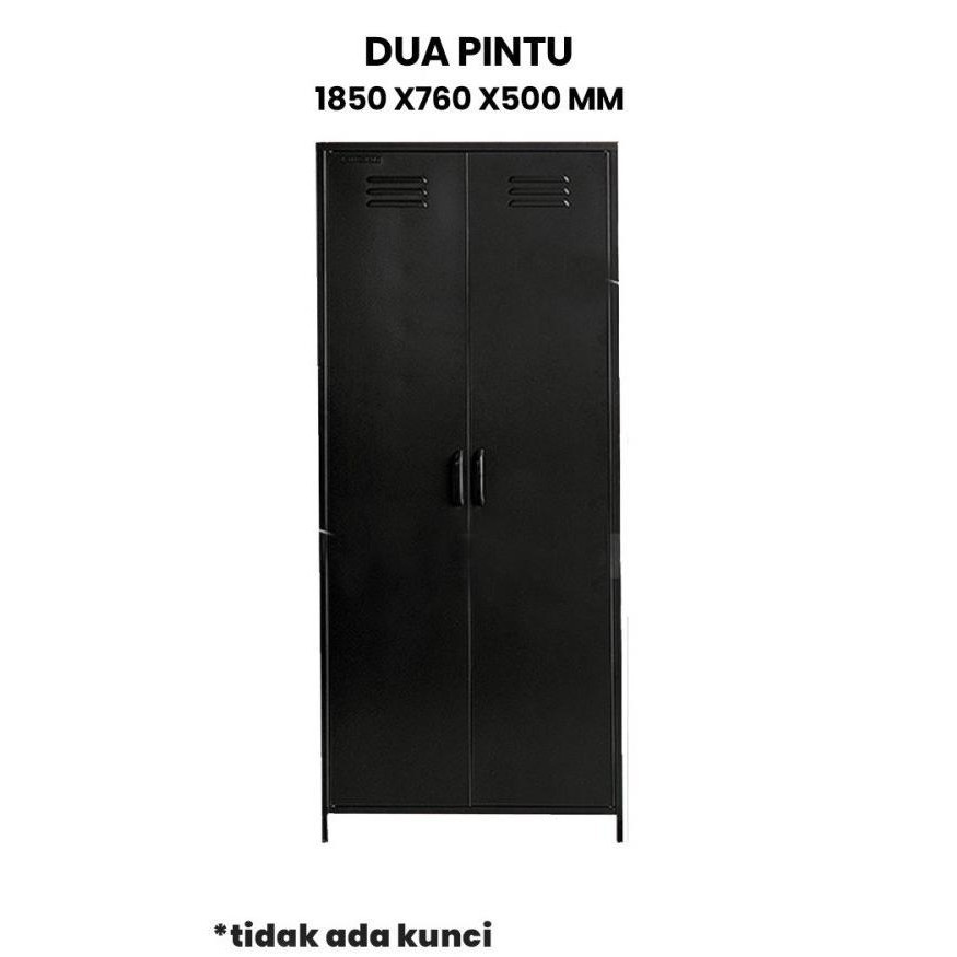 Lemari Baju Besi - Lemari Pakaian Besi Sliding / 2 Pintu / 3 Pintu